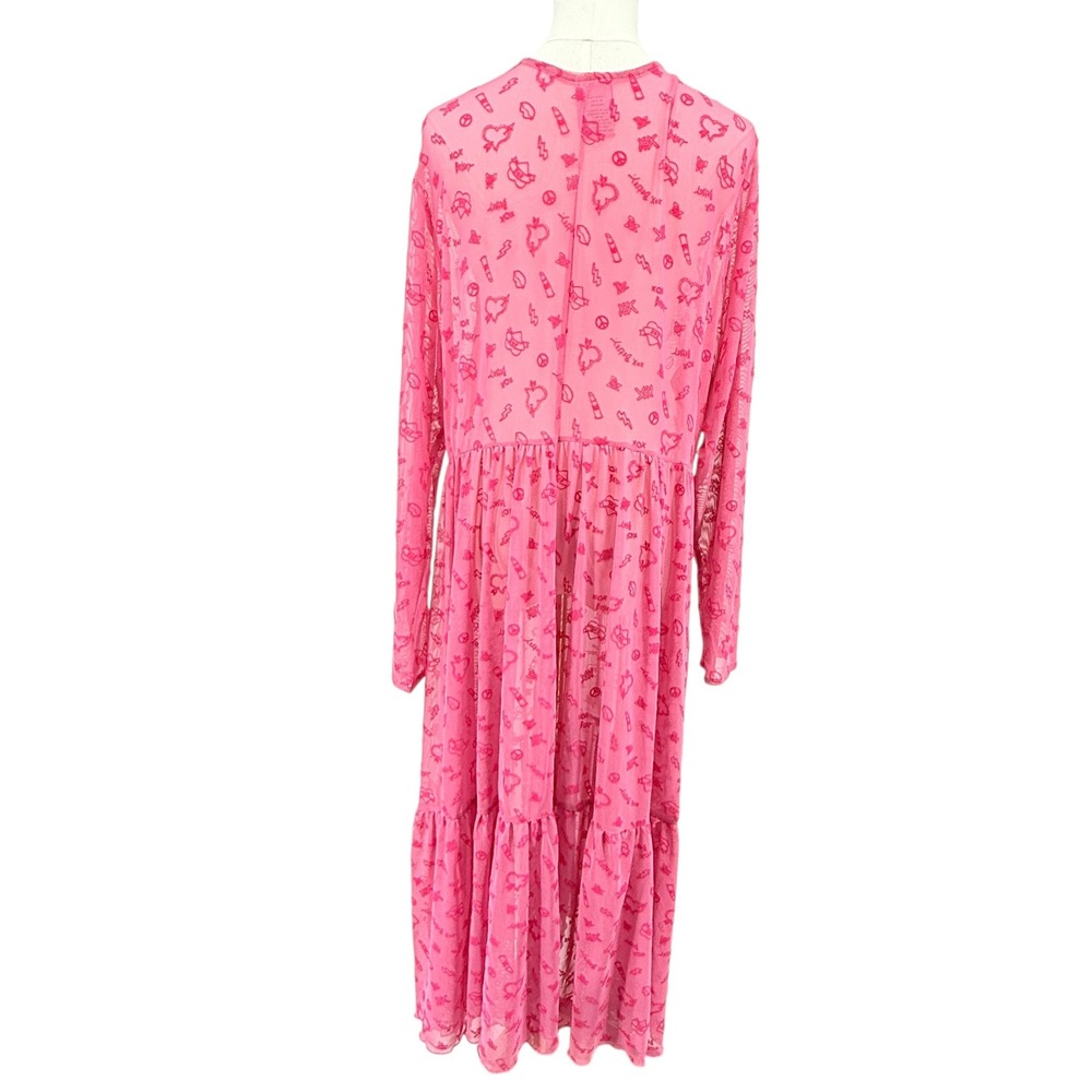 Torrid X Betsey Johnson Womens Maxi Dress Mesh Flocked Duster Swim Coverup 2x - Picture 6 of 8